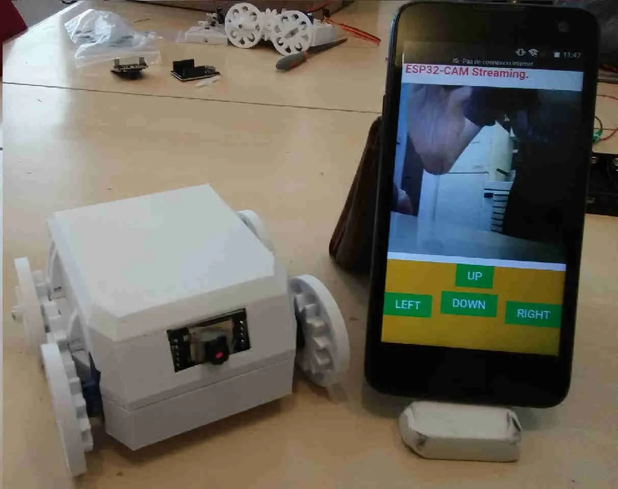 Image de présentation du modèle 3D imprimmable: Micro Robot SG90 ESP32-Cam  ( Update Easy Build )